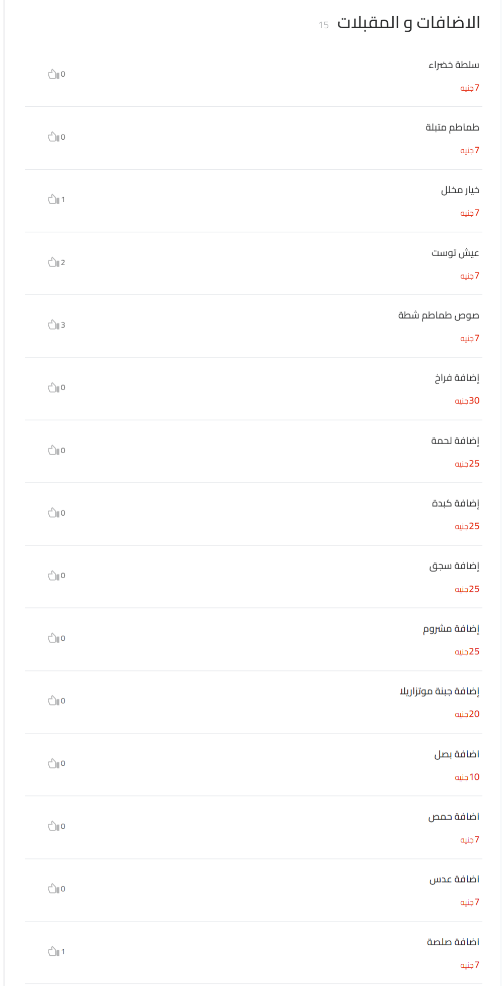 الاضافات و المقبلات منيو كشري هند