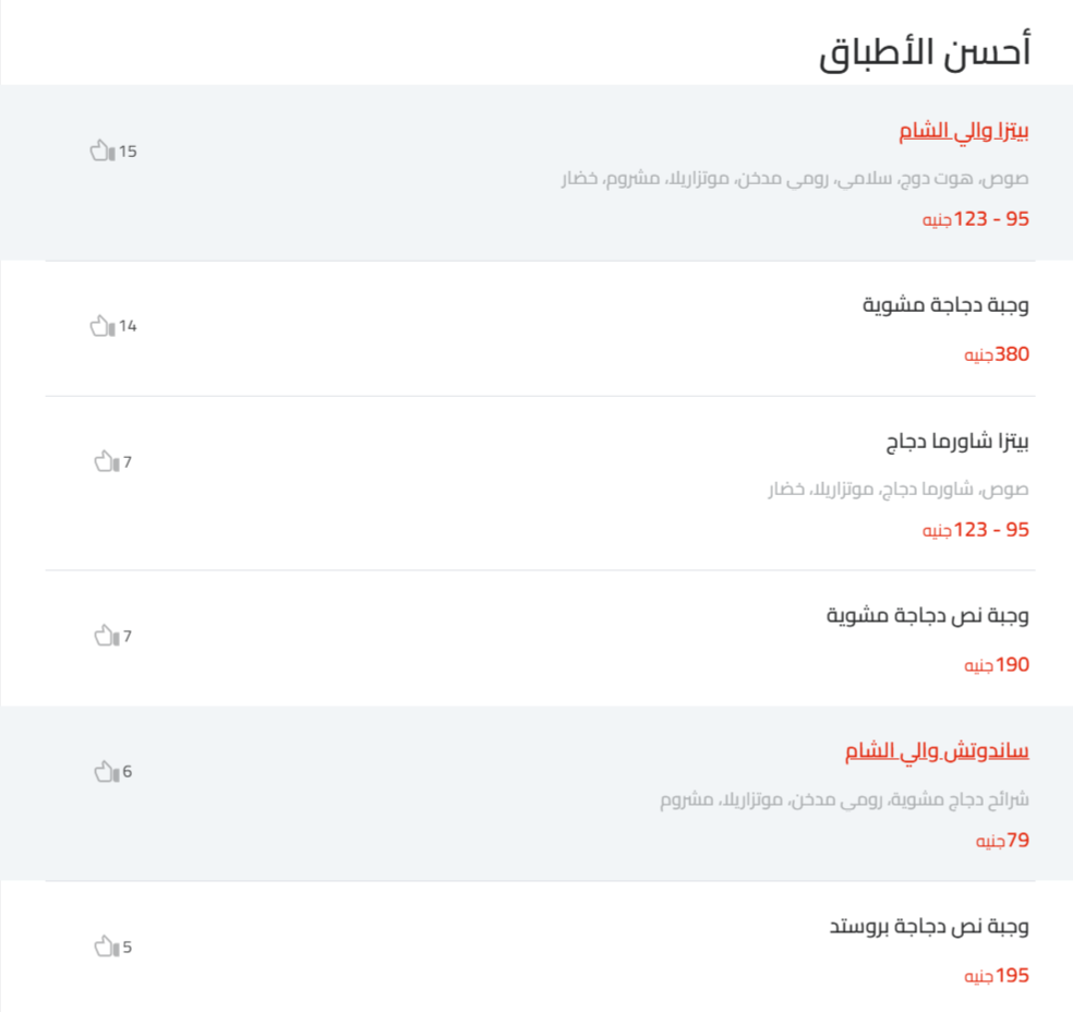 أحسن الأطباق منيو والي الشام