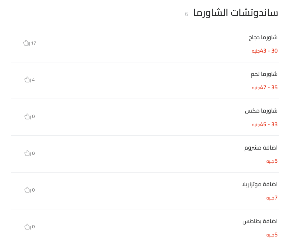 ساندوتشات الشاورما منيو طيبات الشام